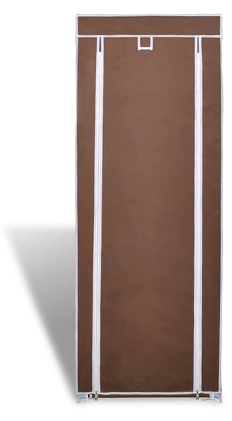 Szövet Cipősszekrény fedeles 57 x 29 x 162 cm Barna
