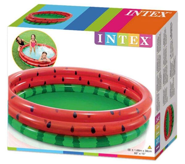 Intex 168x38cm Gyerekmedence - Görögdinnye (58448NP) - piros-zöld