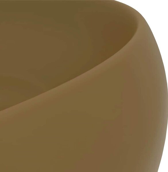 Kerek matt krémszínű kerámia luxus mosdókagyló 40 x 15 cm