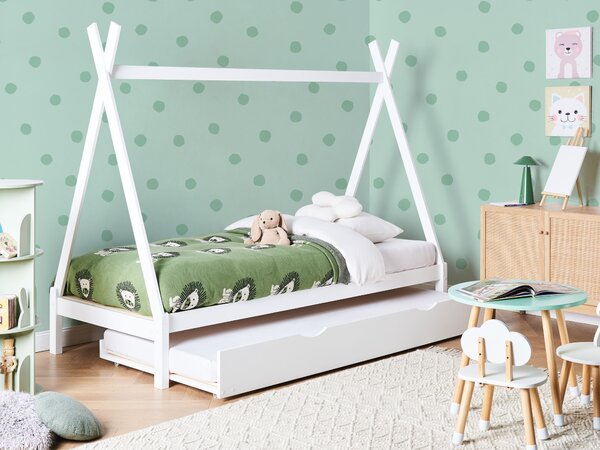 Kihúzható gyerekágy Fenyő TALMONTIERS 90 x 200 cm Fehér