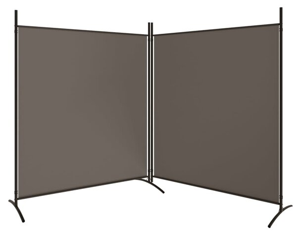 2 paneles antracitszürke szövet térelválasztó 348 x 180 cm