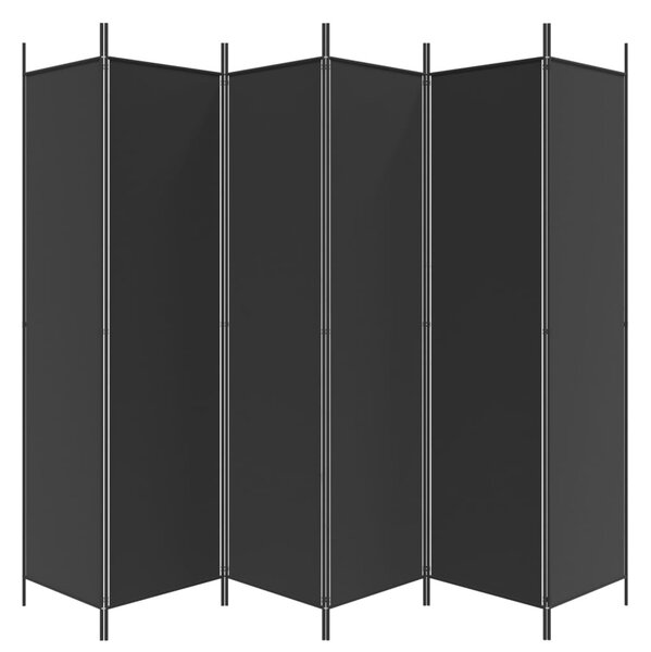 6 paneles fekete szövet térelválasztó 300x200 cm