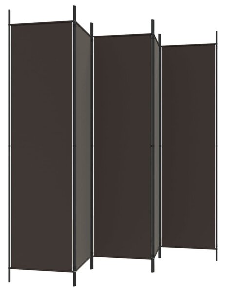 6 paneles barna szövet paraván 300x200 cm