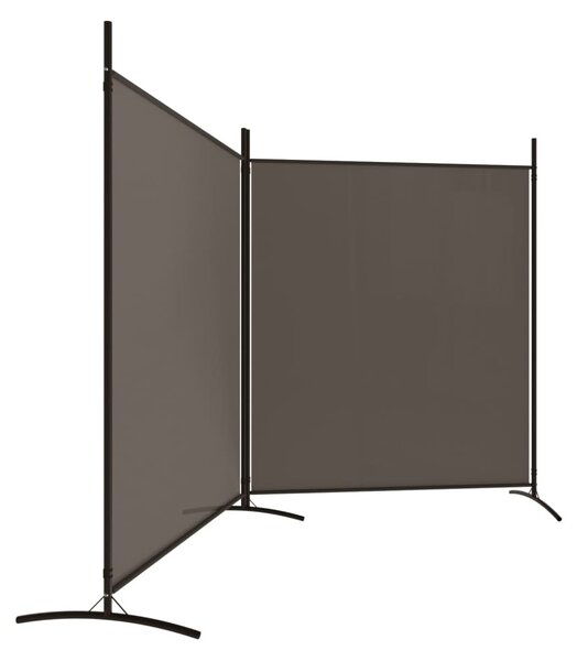 2 paneles antracitszürke szövet térelválasztó 348 x 180 cm