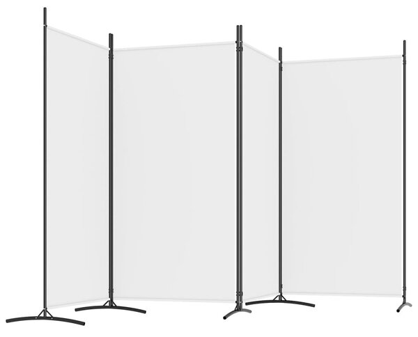 4 paneles fehér szövet térelválasztó 346x180 cm