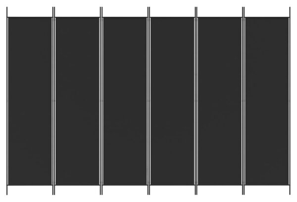 6 paneles fekete szövet térelválasztó 300x200 cm
