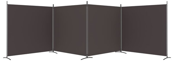4 paneles barna szövet térelválasztó 698x180 cm