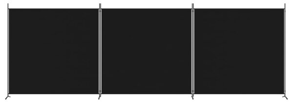 3 paneles fekete szövet térelválasztó 525x180 cm