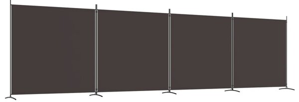 4 paneles barna szövet térelválasztó 698x180 cm