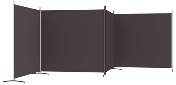 4 paneles barna szövet térelválasztó 698x180 cm