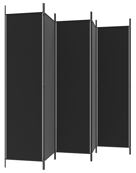 6 paneles fekete szövet térelválasztó 300x200 cm