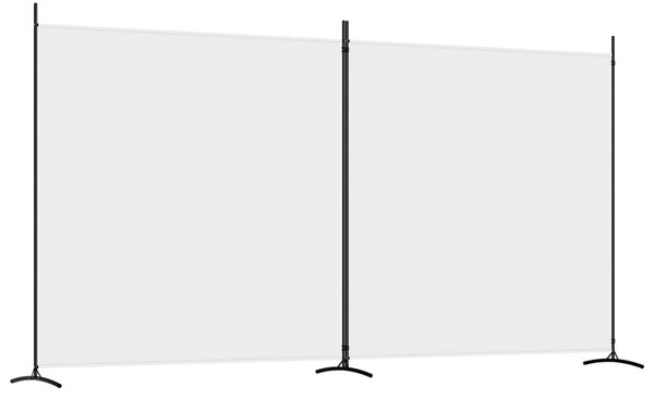 2 paneles fehér szövet térelválasztó 348x180 cm
