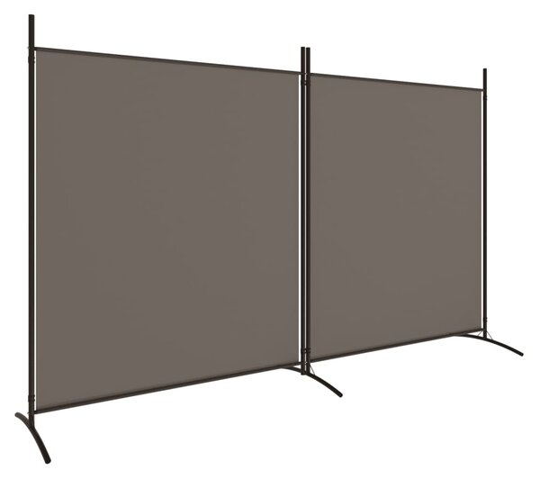 2 paneles antracitszürke szövet térelválasztó 348 x 180 cm