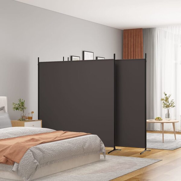 4 paneles barna szövet térelválasztó 698x180 cm