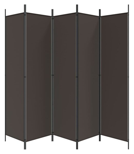 6 paneles barna szövet paraván 300x200 cm