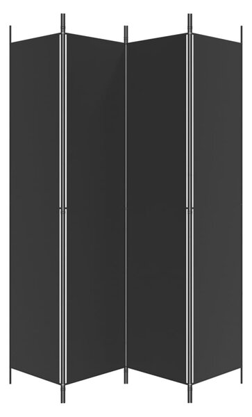 4 paneles fekete szövet térelválasztó 200x220 cm