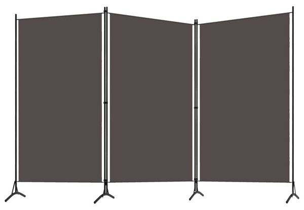 Antracitszürke 3 paneles paraván 260 x 180 cm