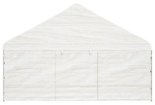 Fehér polietilén pavilon tetővel 5,88 x 2,23 x 3,75 m