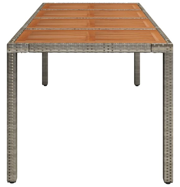 Szürke polyrattan falapos kerti asztal 190 x 90 x 75 cm