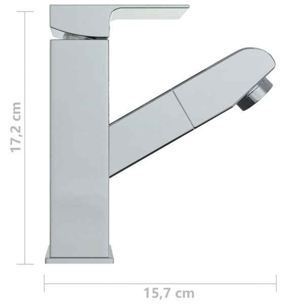 Krómozott kihúzható fürdőszobai mosdócsaptelep 157 x 172 mm