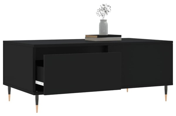 Fekete szerelt fa dohányzóasztal 90x50x36,5 cm