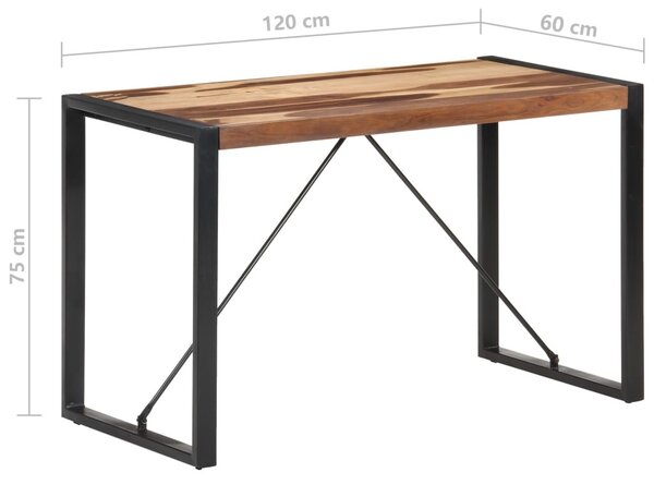 Tömör fa étkezőasztal paliszander felülettel 120 x 60 x 75 cm