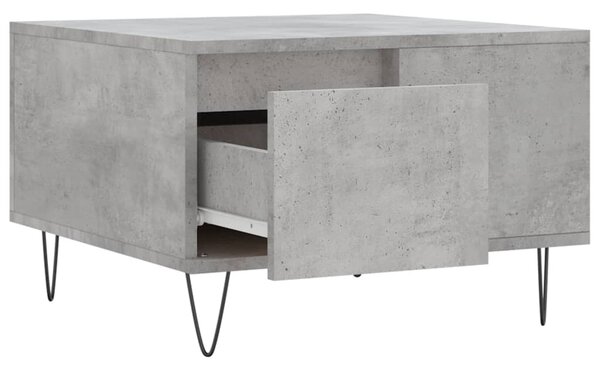 Betonszürke szerelt fa dohányzóasztal 55x55x36,5 cm
