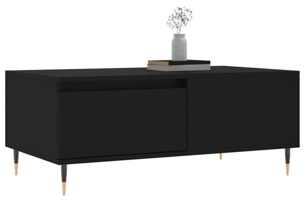 Fekete szerelt fa dohányzóasztal 90x50x36,5 cm