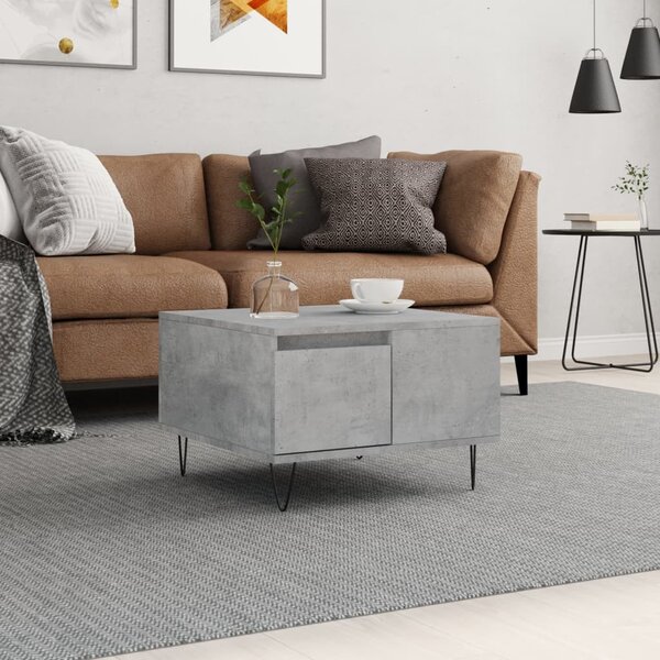 Betonszürke szerelt fa dohányzóasztal 55x55x36,5 cm