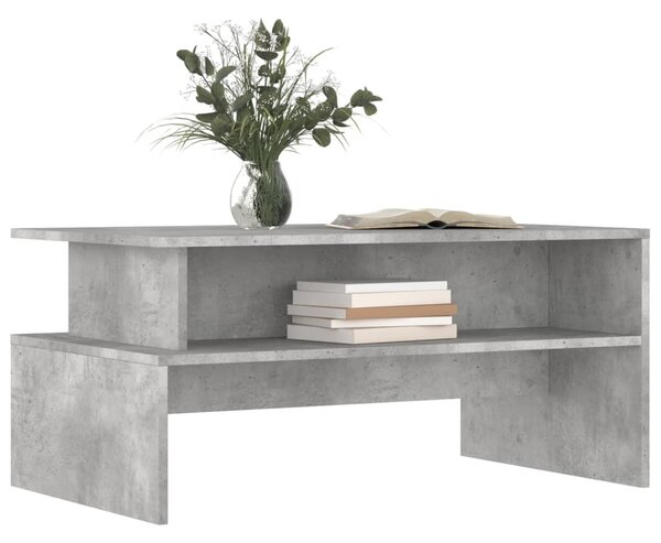 Betonszürke szerelt fa dohányzóasztal 90 x 55 x 42,5 cm