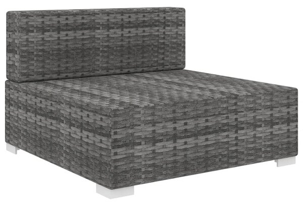 VidaXL szürke moduláris polyrattan középső kanapé párnákkal