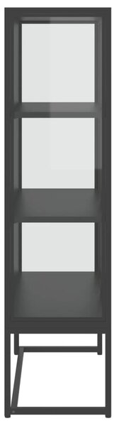Antracitszürke acél és edzett üveg magasszekrény 80x35x135 cm