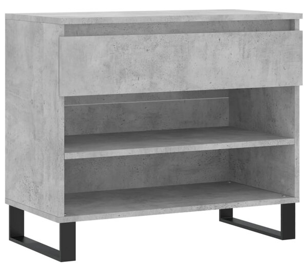 Betonszürke szerelt fa cipőszekrény 70x36x60 cm