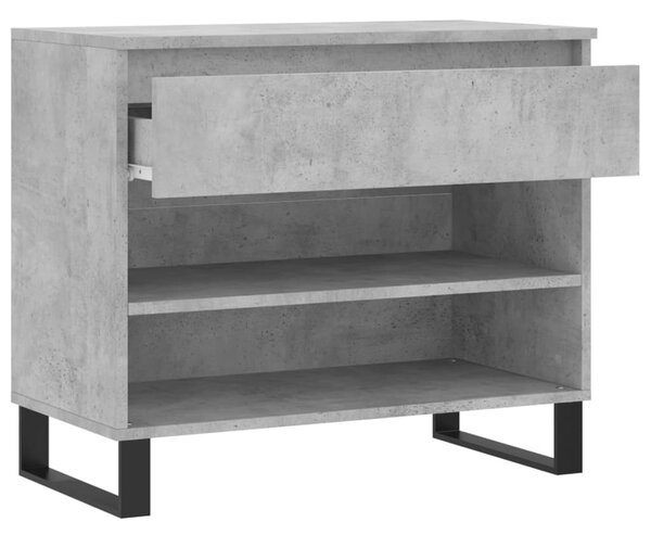 Betonszürke szerelt fa cipőszekrény 70x36x60 cm