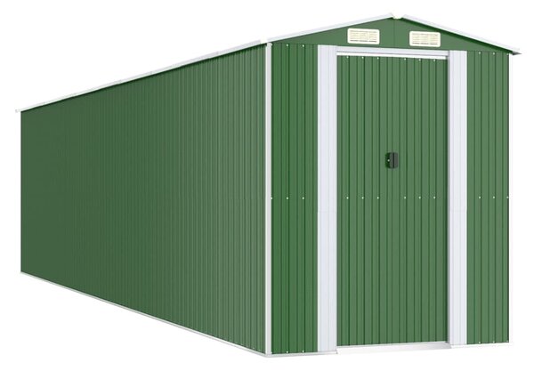 Zöld horganyzott acél kerti fészer 192x855x223 cm