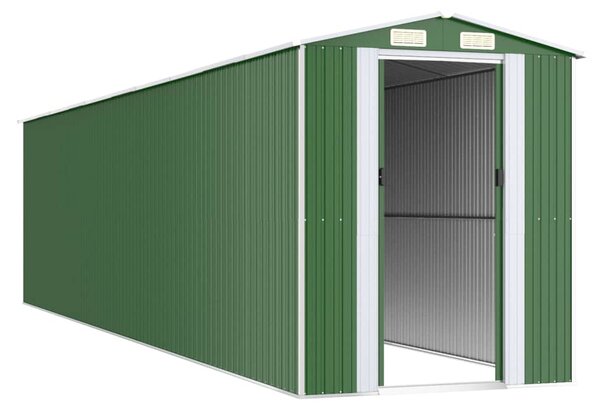 Zöld horganyzott acél kerti fészer 192x855x223 cm