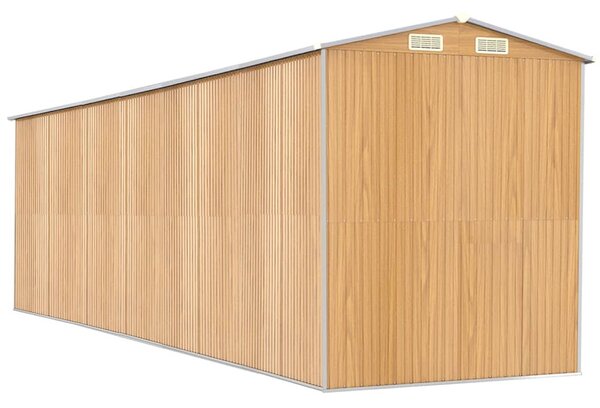 Világosbarna horganyzott acél kerti fészer 192x689x223 cm