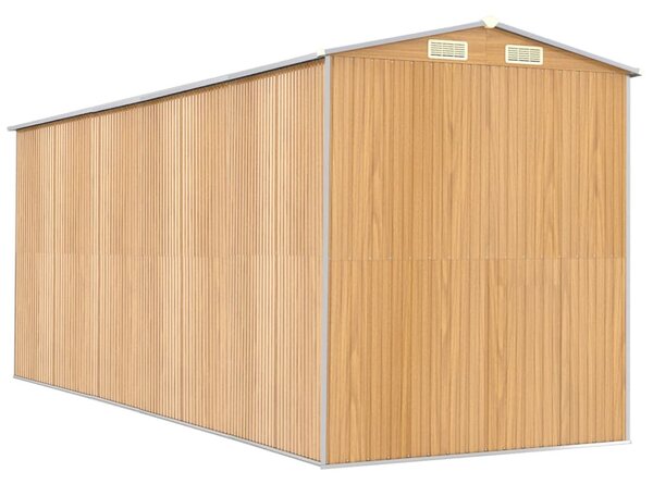 Világosbarna horganyzott acél kerti fészer 192x523x223 cm