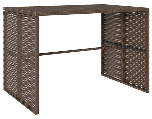 3 részes barna polyrattan kerti étkezőgarnitúra párnával