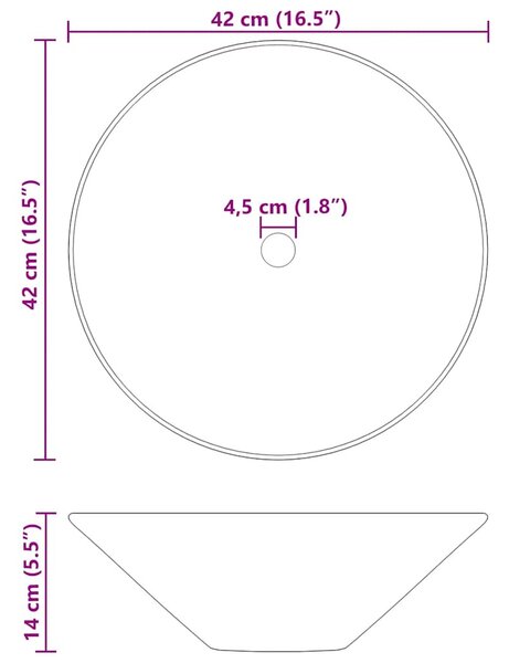 Mosdókagylók 2 db fényes fekete Ø42x14 cm Kerámia