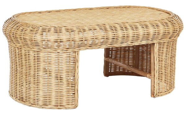 Kerti dohányzóasztal LIVADEIA 60 cm 96 cm Rattan Természetes