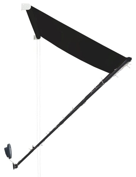 Feltekerhető antracitszürke napellenző LED-del 250 x 150 cm