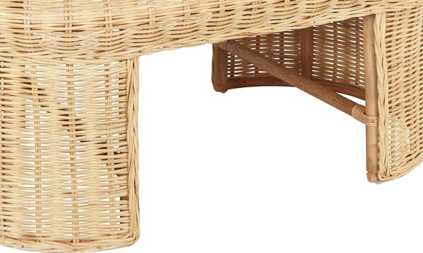 Kerti dohányzóasztal LIVADEIA 60 cm 96 cm Rattan Természetes