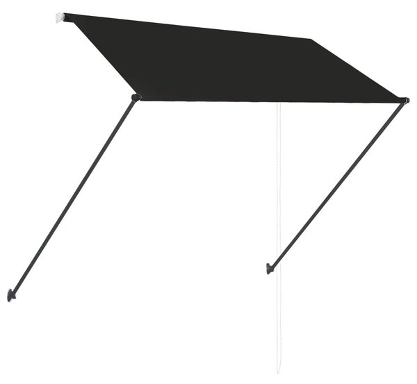 Feltekerhető antracitszürke napellenző LED-del 250 x 150 cm