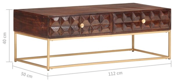 Tömör mangófa dohányzóasztal 112 x 50 x 40 cm