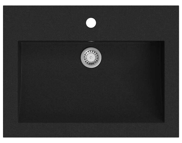Fekete gránit mosdókagyló 600 x 450 x 120 mm