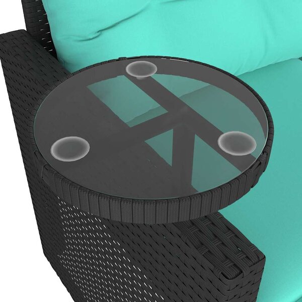 VidaXL 3 db fekete polyrattan kerti kanapégarnitúra párnákkal