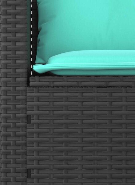 VidaXL 3 db fekete polyrattan kerti kanapégarnitúra párnákkal