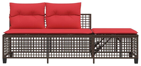 VidaXL 3 db barna polyrattan sarok kerti kanapégarnitúra párnákkal