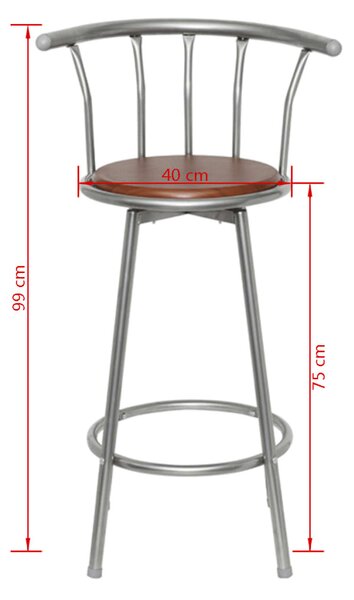 2 db barna acél bárszék
